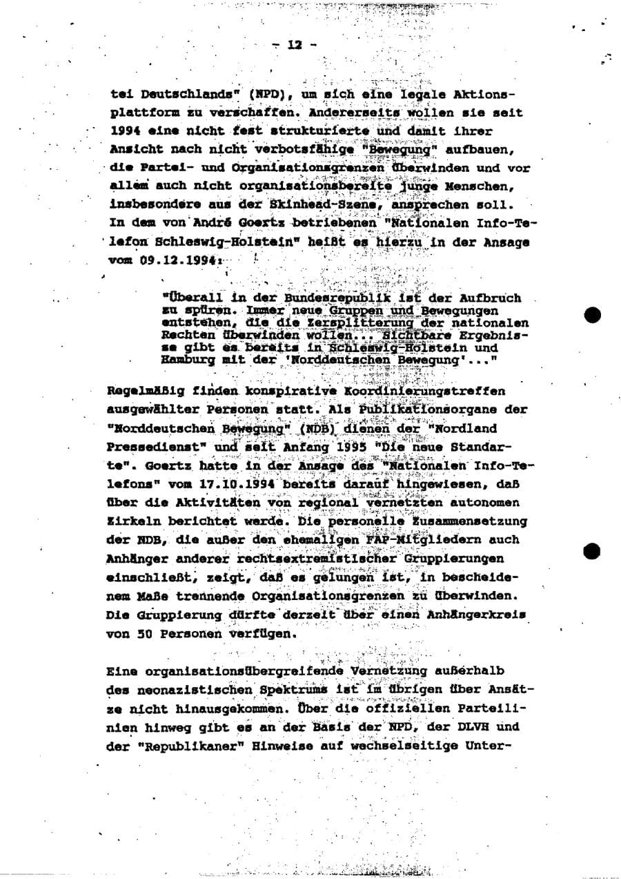 Seite 17 des Verfassungsschutzbericht 1994 Schleswig-Holstein