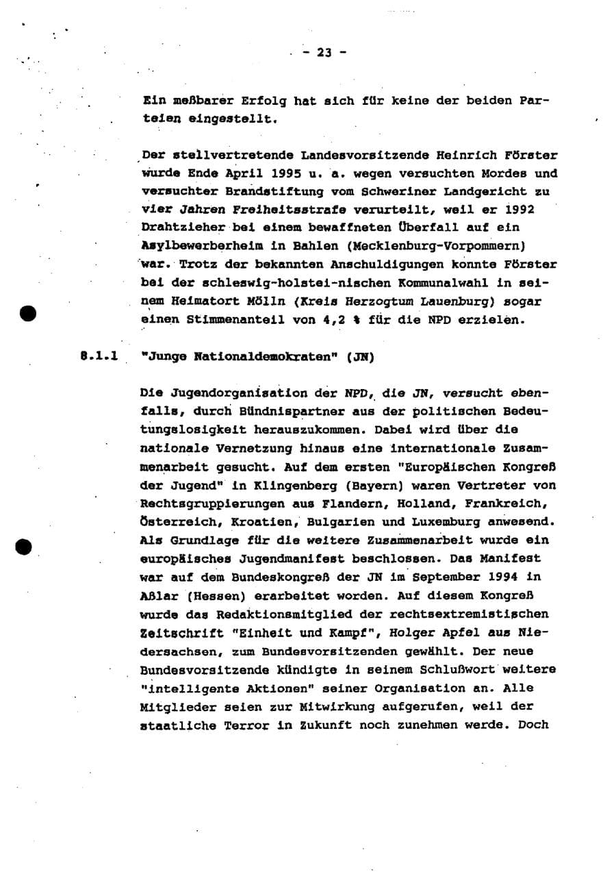 Seite 28 des Verfassungsschutzbericht 1994 Schleswig-Holstein