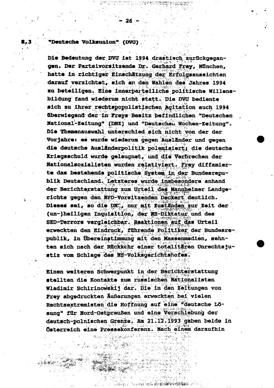 Seite 31 des Verfassungsschutzbericht 1994 Schleswig-Holstein