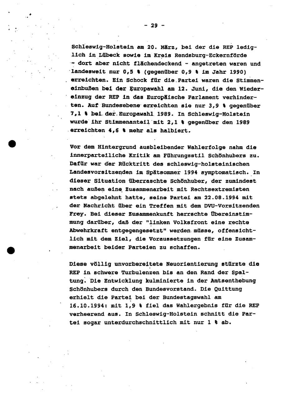 Seite 34 des Verfassungsschutzbericht 1994 Schleswig-Holstein