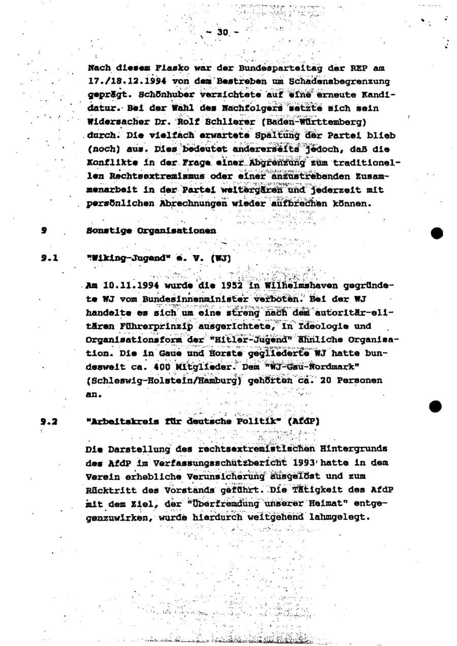 Seite 35 des Verfassungsschutzbericht 1994 Schleswig-Holstein