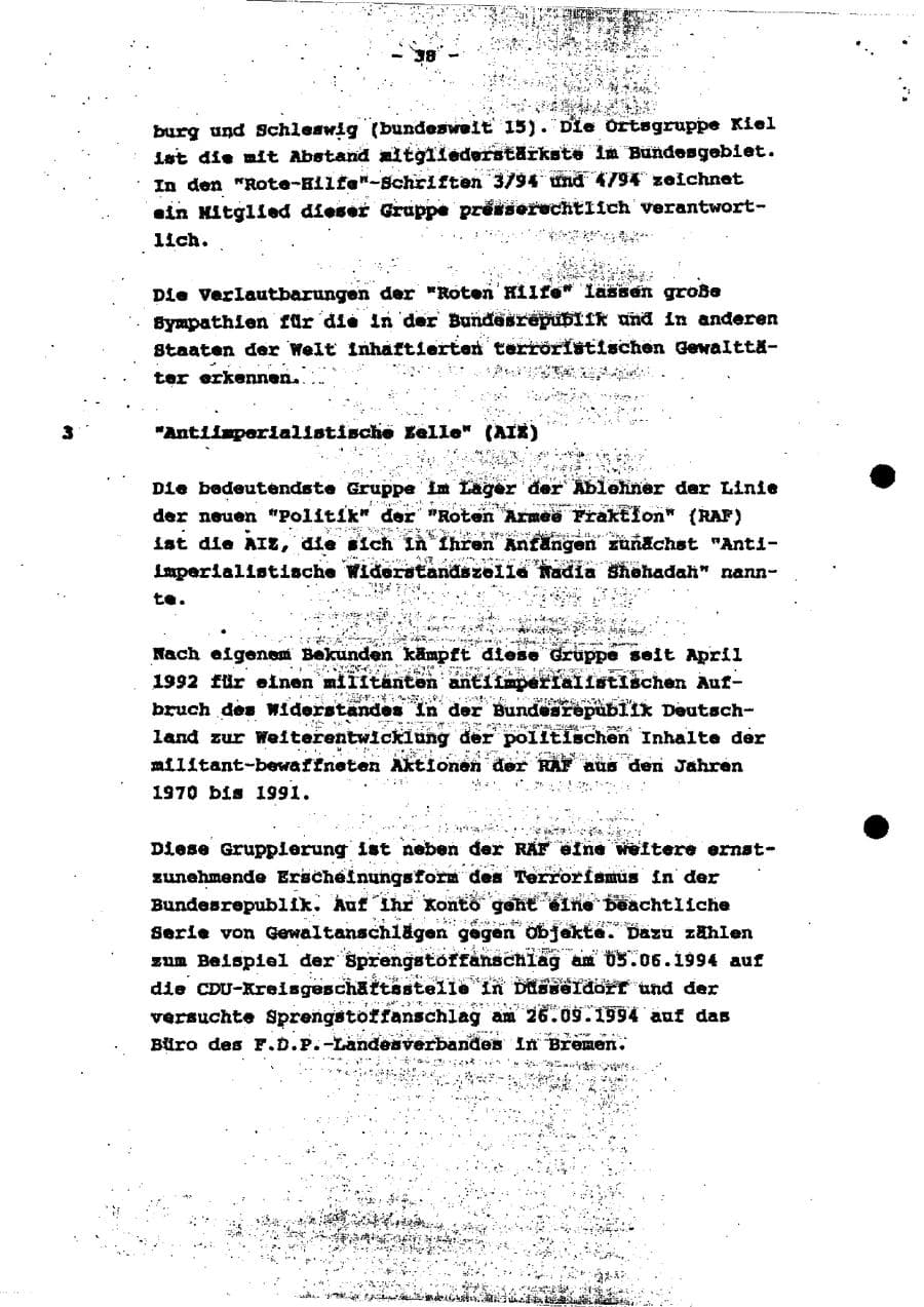 Seite 43 des Verfassungsschutzbericht 1994 Schleswig-Holstein