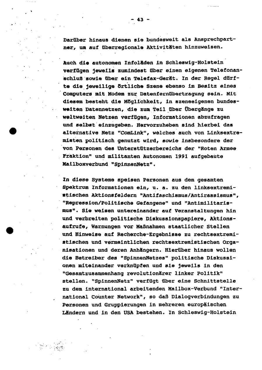 Seite 48 des Verfassungsschutzbericht 1994 Schleswig-Holstein