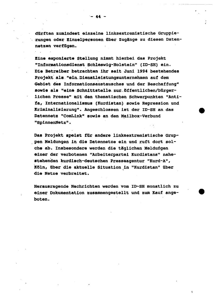 Seite 49 des Verfassungsschutzbericht 1994 Schleswig-Holstein