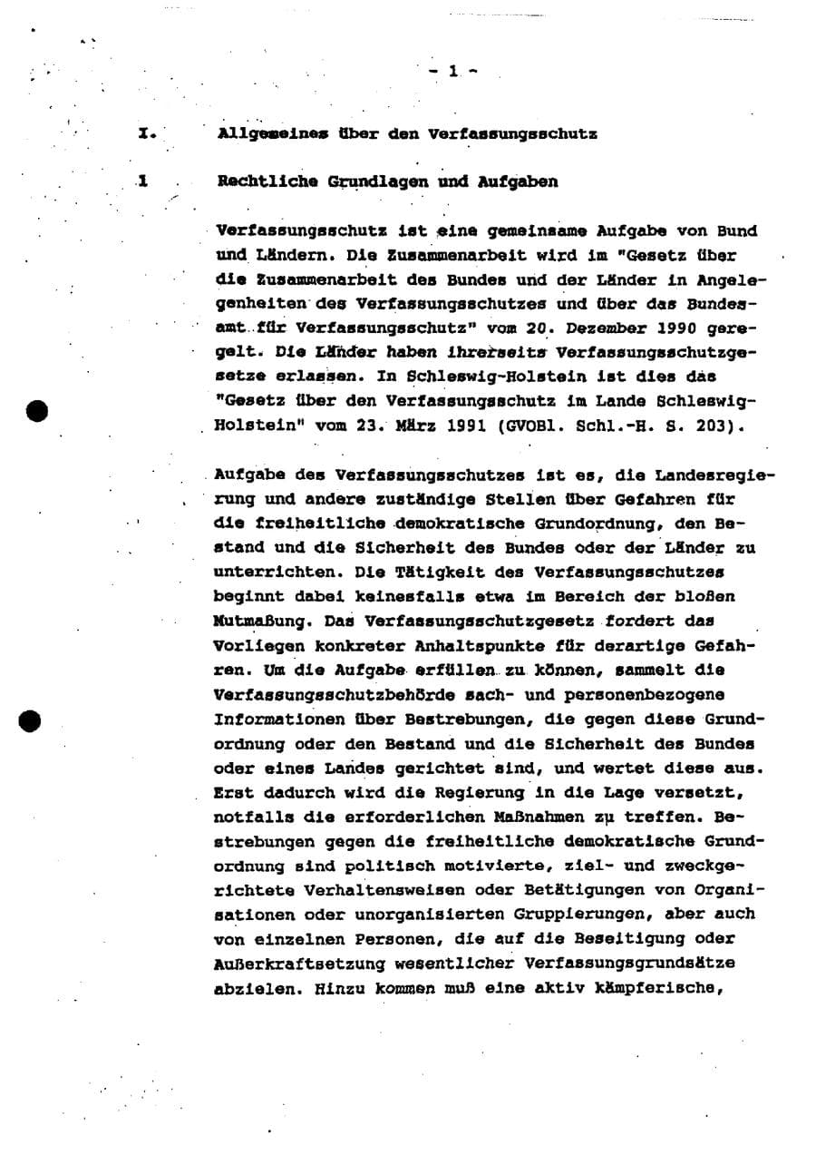 Seite 6 des Verfassungsschutzbericht 1994 Schleswig-Holstein