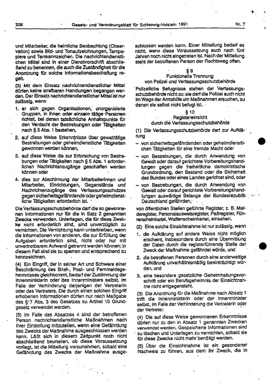 Seite 65 des Verfassungsschutzbericht 1994 Schleswig-Holstein