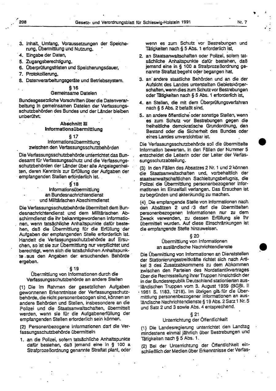 Seite 67 des Verfassungsschutzbericht 1994 Schleswig-Holstein