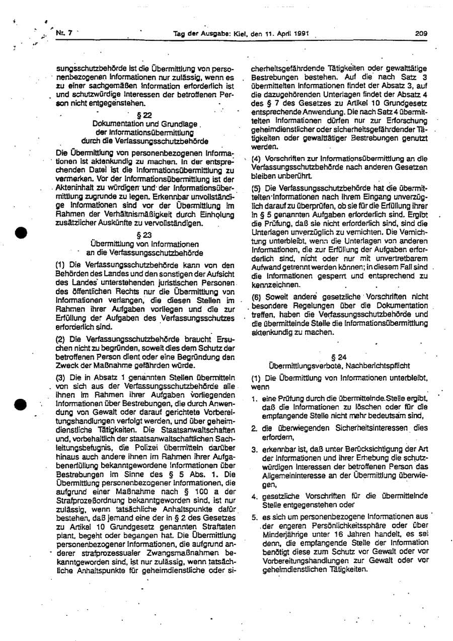 Seite 68 des Verfassungsschutzbericht 1994 Schleswig-Holstein