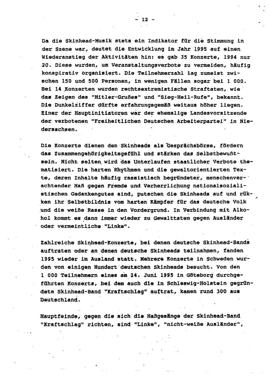Seite 18 des Verfassungsschutzbericht 1995 Schleswig-Holstein