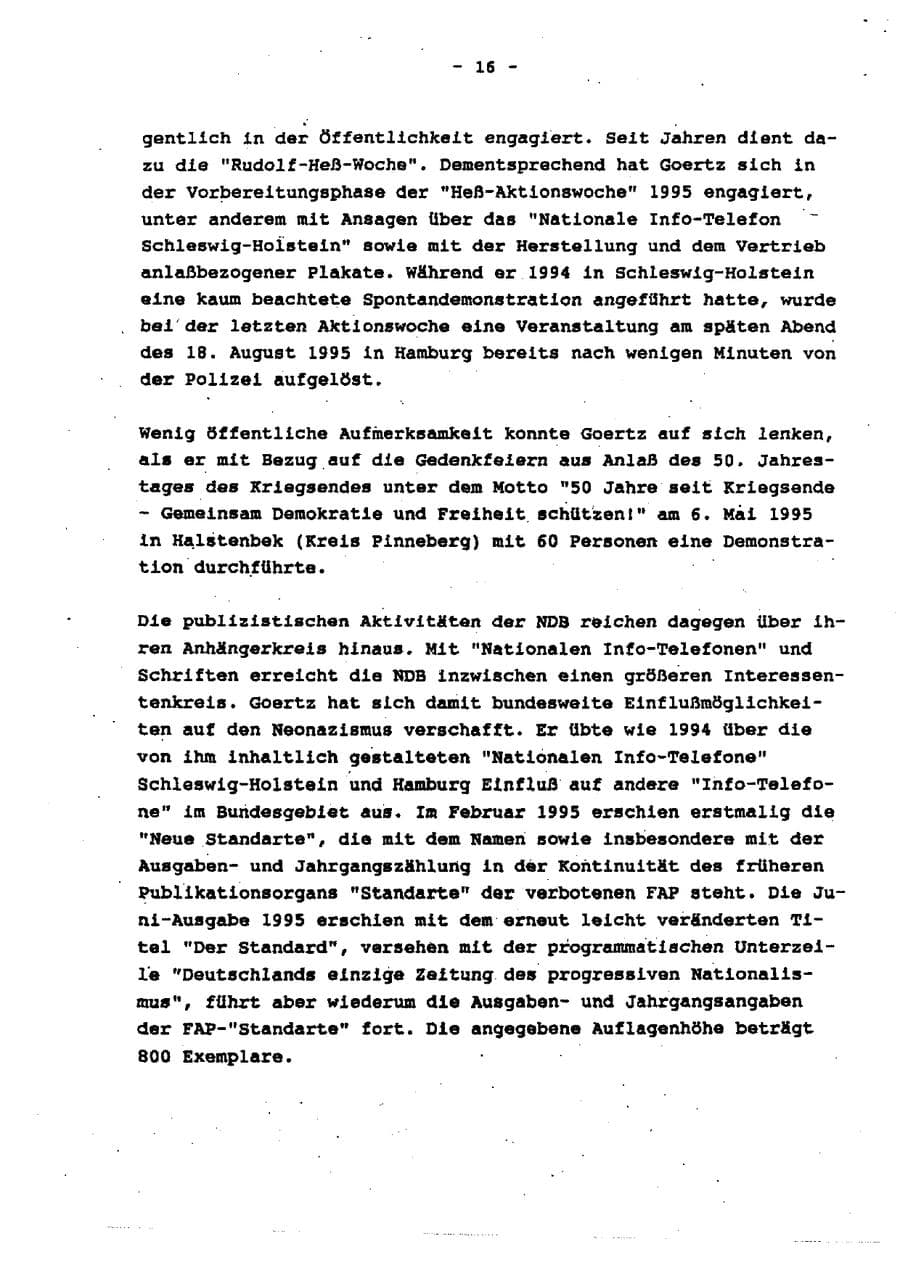 Seite 22 des Verfassungsschutzbericht 1995 Schleswig-Holstein