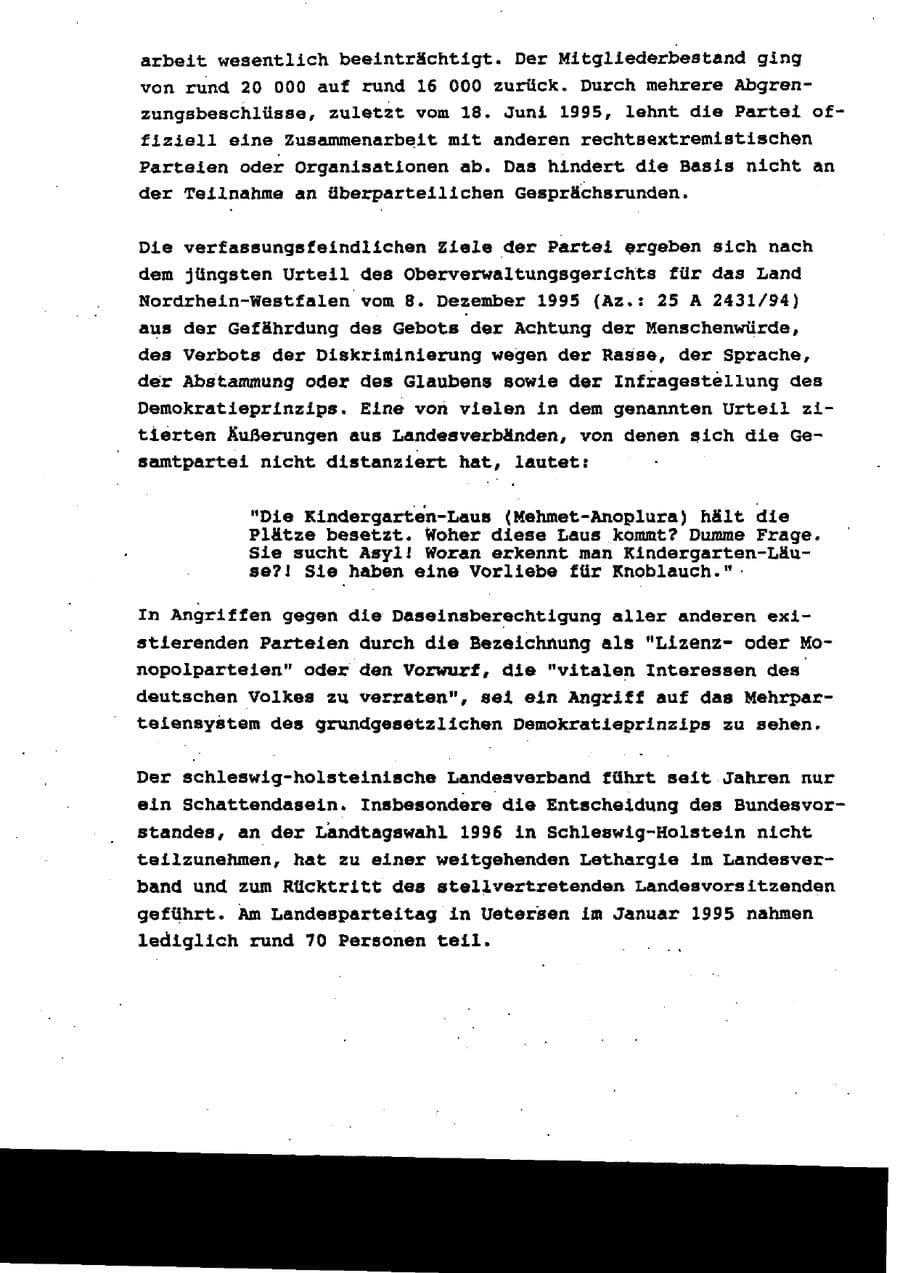 Seite 29 des Verfassungsschutzbericht 1995 Schleswig-Holstein