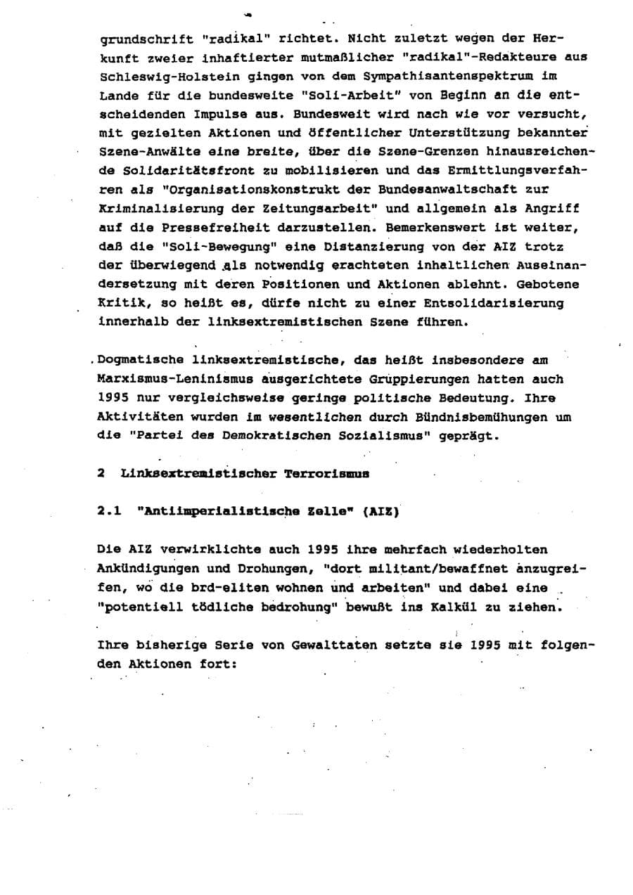 Seite 33 des Verfassungsschutzbericht 1995 Schleswig-Holstein