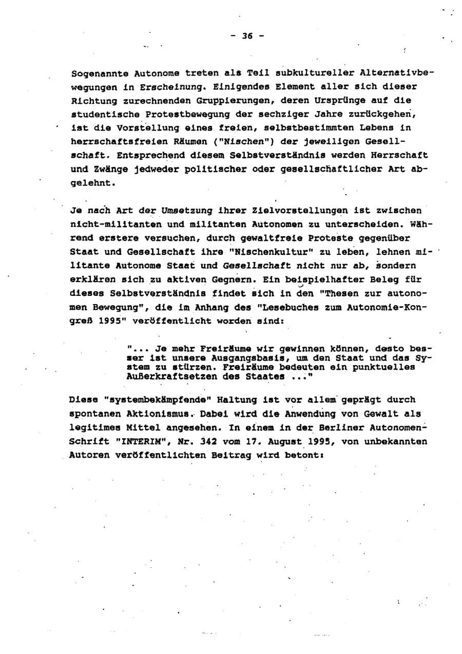 Seite 42 des Verfassungsschutzbericht 1995 Schleswig-Holstein