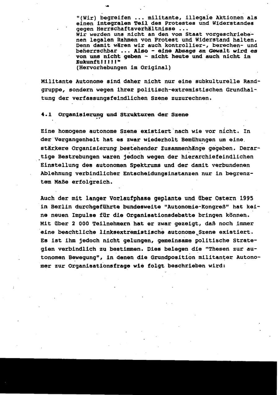 Seite 43 des Verfassungsschutzbericht 1995 Schleswig-Holstein