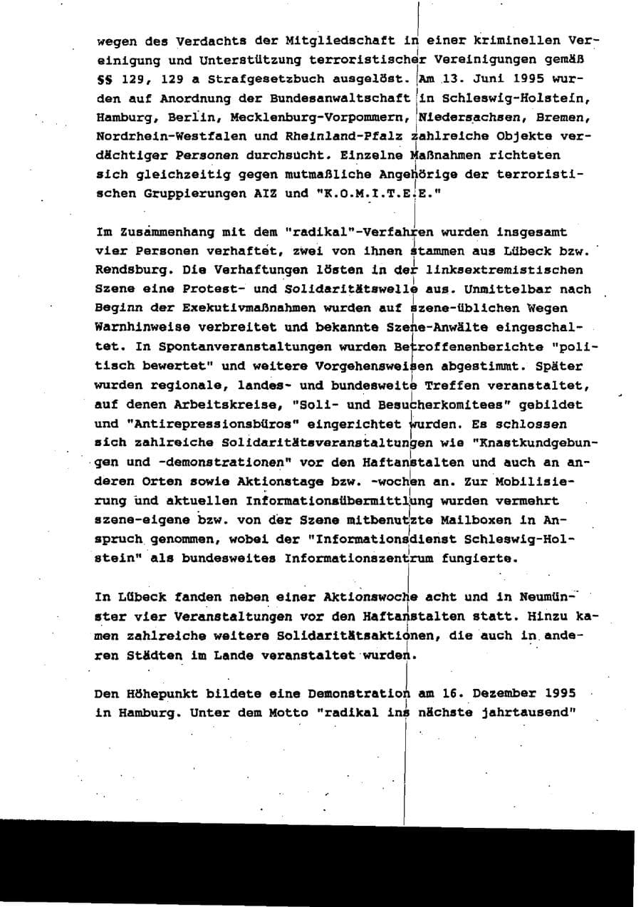 Seite 45 des Verfassungsschutzbericht 1995 Schleswig-Holstein
