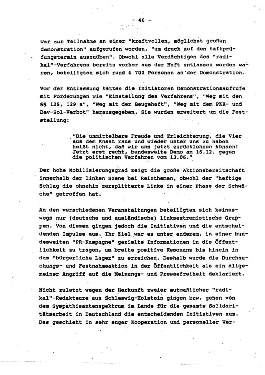 Seite 46 des Verfassungsschutzbericht 1995 Schleswig-Holstein