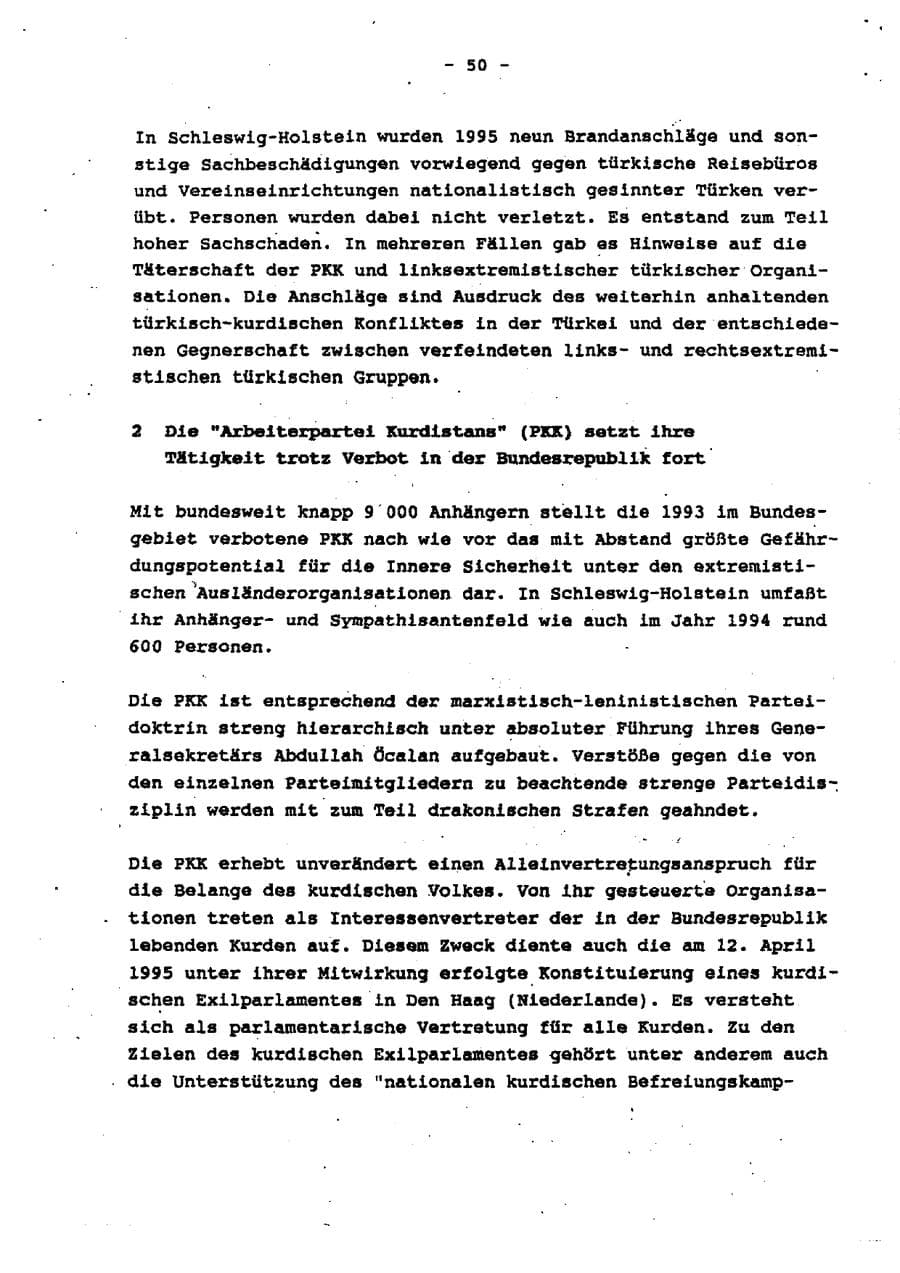 Seite 56 des Verfassungsschutzbericht 1995 Schleswig-Holstein