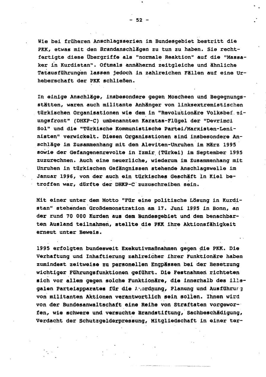 Seite 58 des Verfassungsschutzbericht 1995 Schleswig-Holstein