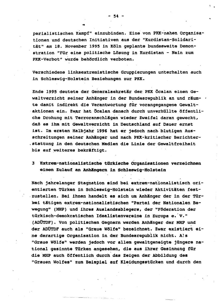 Seite 60 des Verfassungsschutzbericht 1995 Schleswig-Holstein