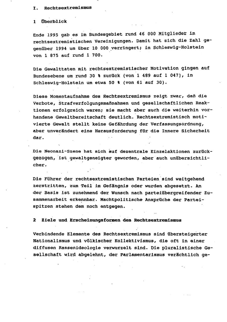 Seite 7 des Verfassungsschutzbericht 1995 Schleswig-Holstein