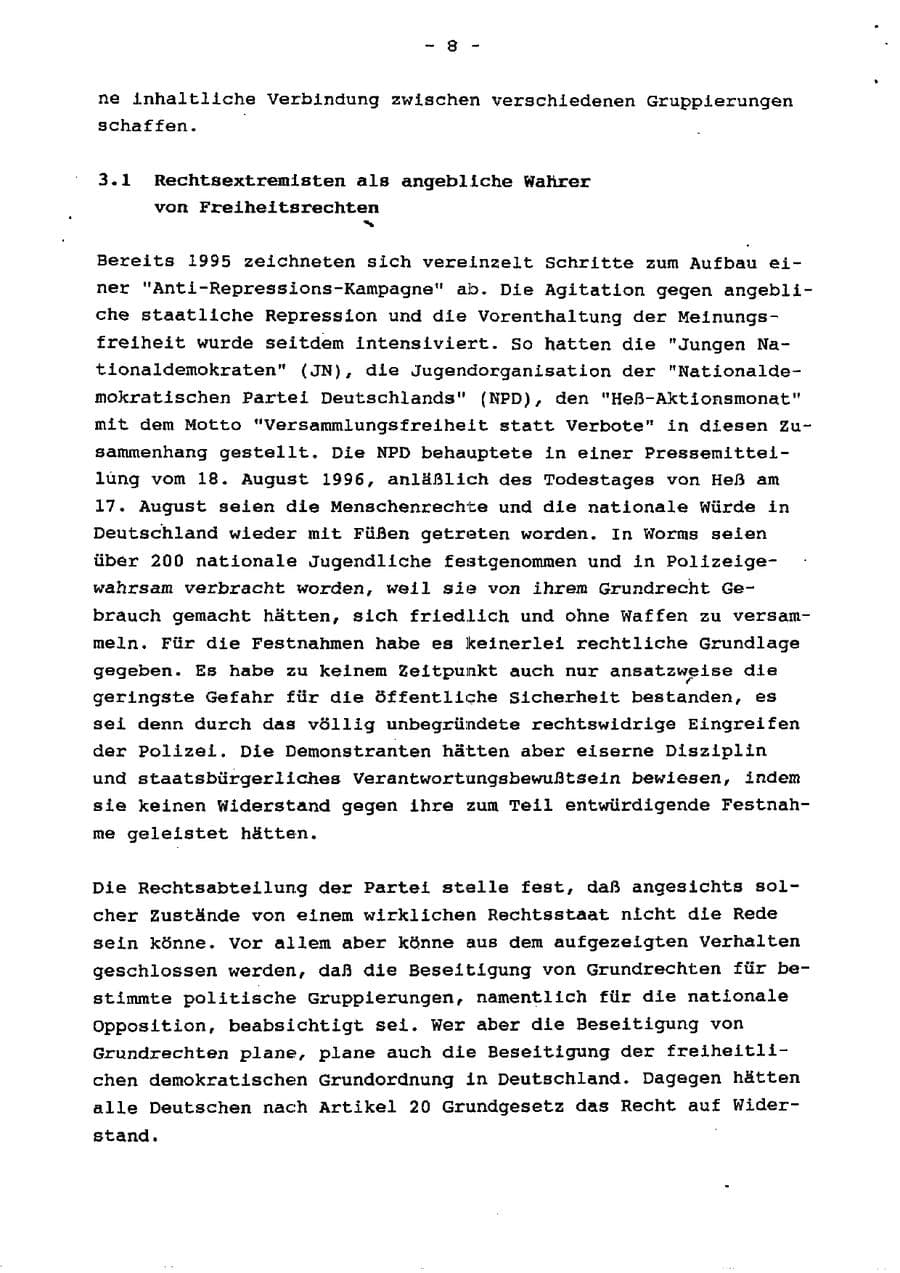 Seite 13 des Verfassungsschutzbericht 1996 Schleswig-Holstein