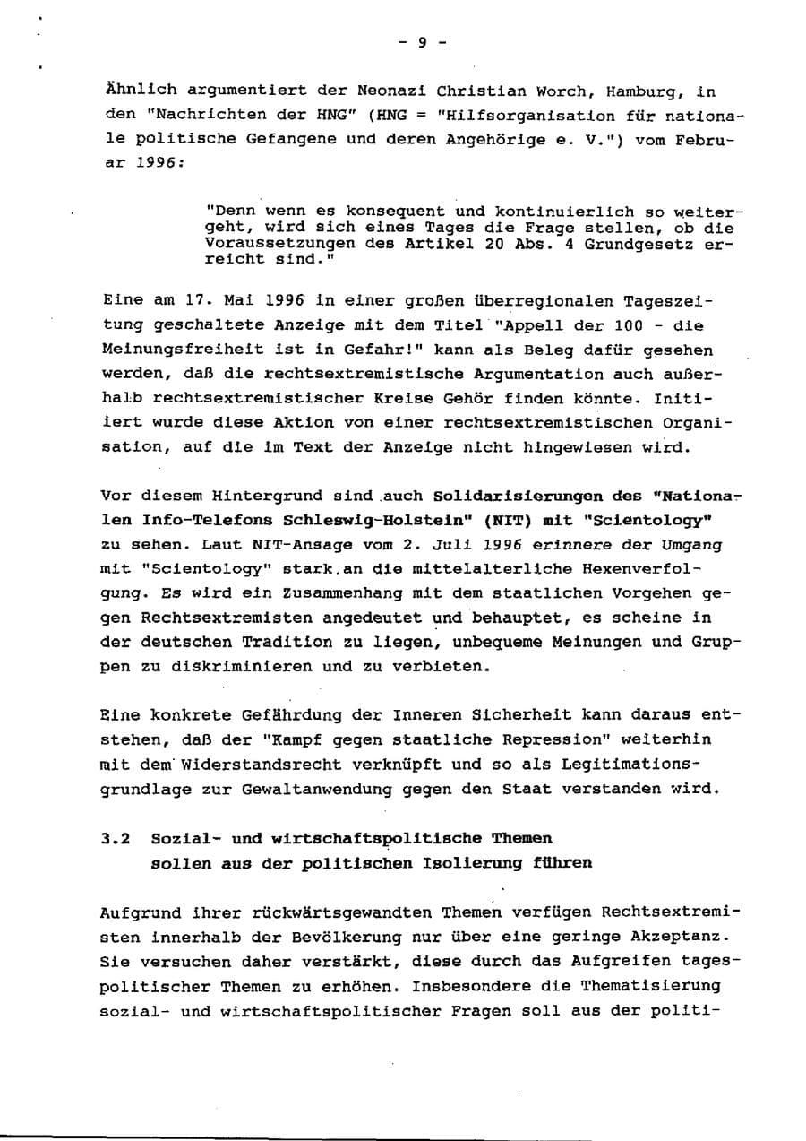 Seite 14 des Verfassungsschutzbericht 1996 Schleswig-Holstein