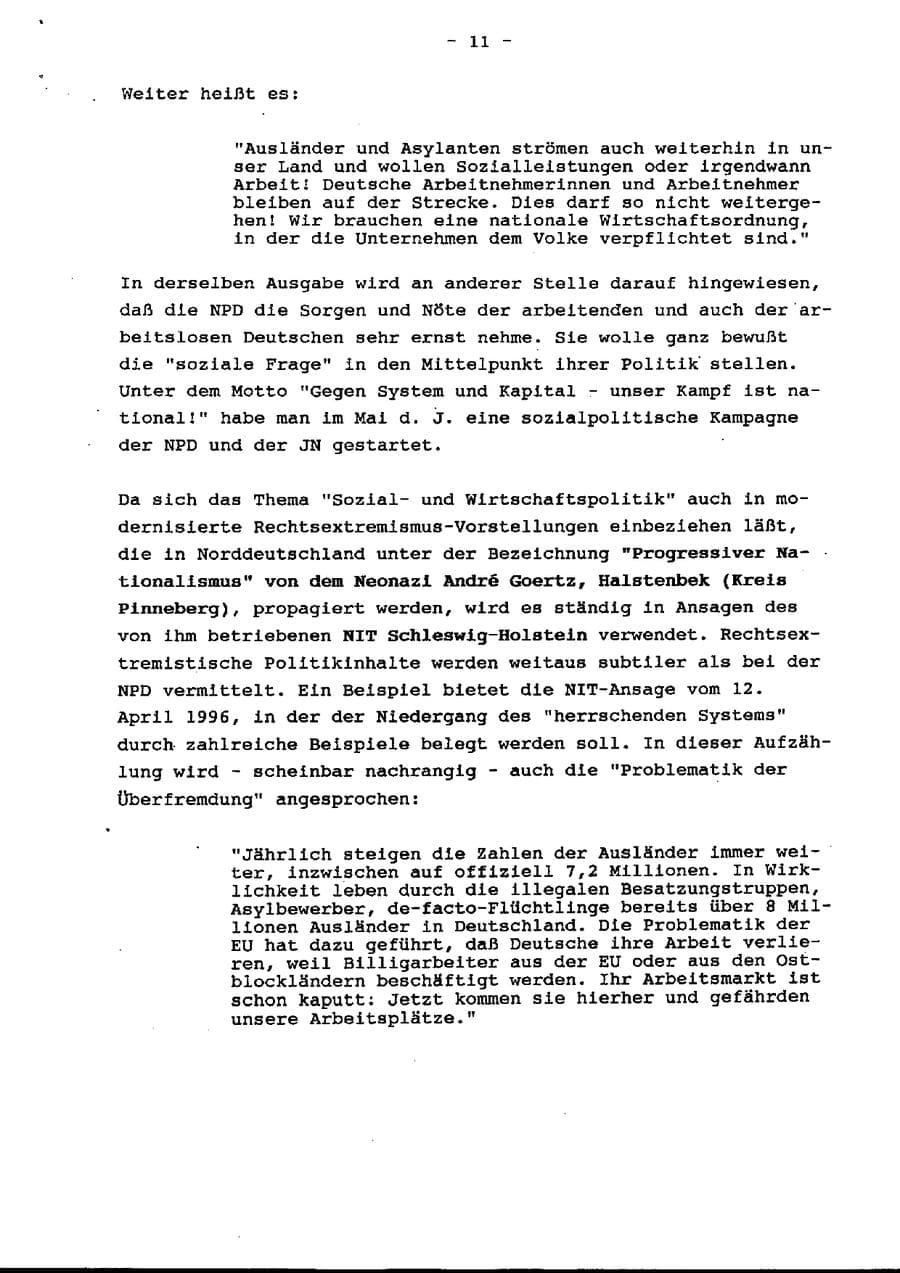 Seite 16 des Verfassungsschutzbericht 1996 Schleswig-Holstein