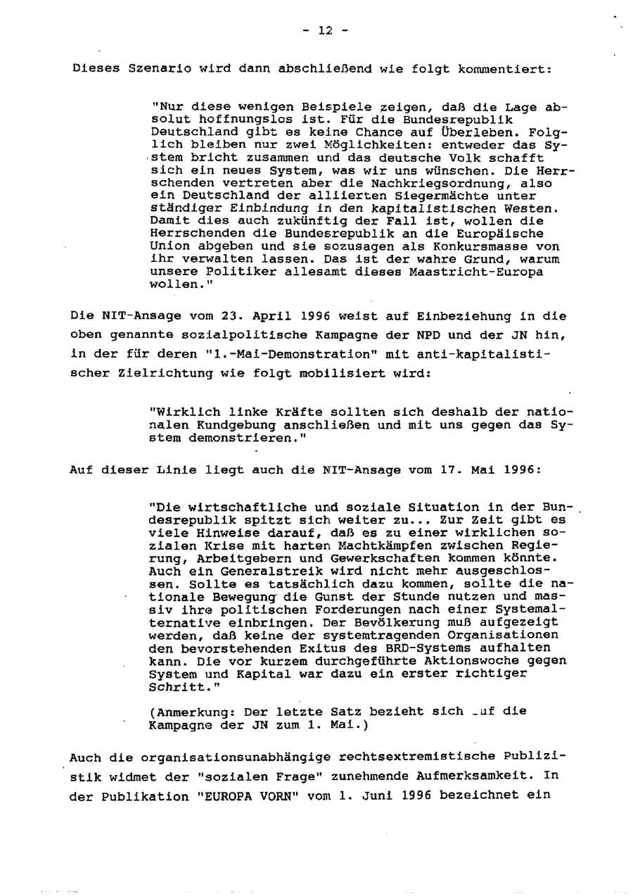 Seite 17 des Verfassungsschutzbericht 1996 Schleswig-Holstein