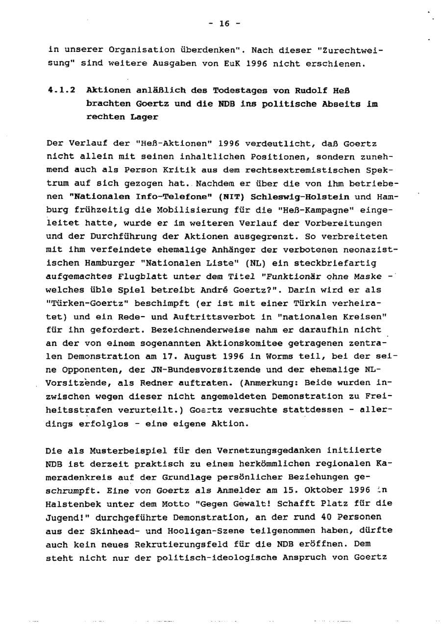 Seite 21 des Verfassungsschutzbericht 1996 Schleswig-Holstein