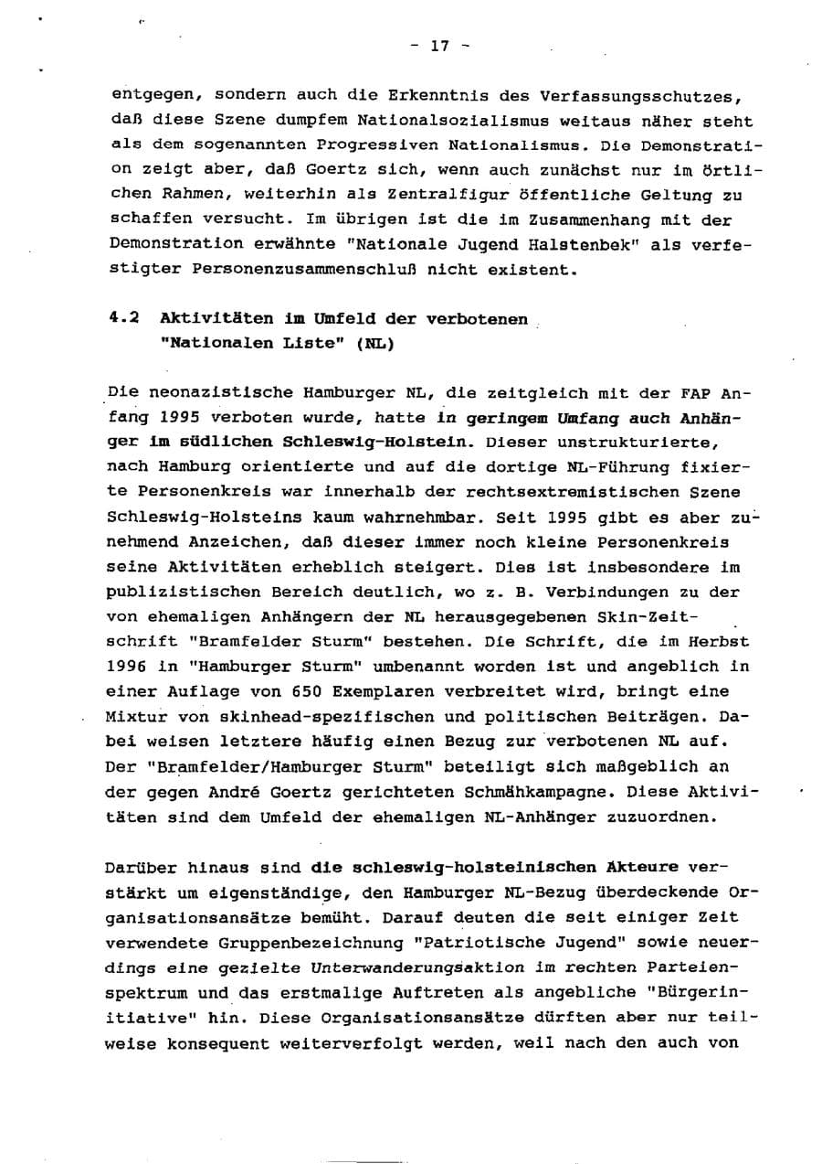 Seite 22 des Verfassungsschutzbericht 1996 Schleswig-Holstein