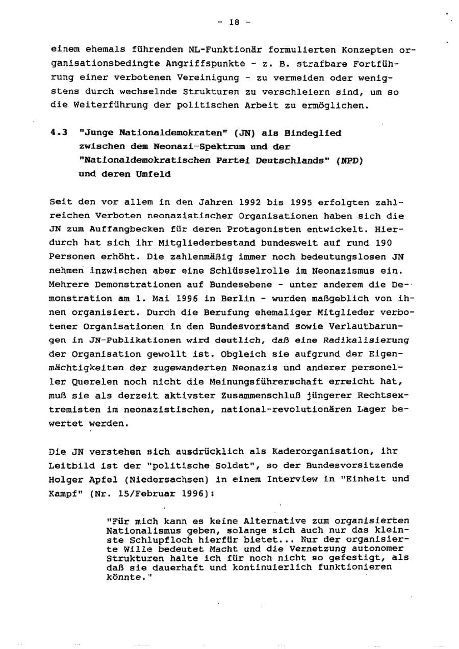 Seite 23 des Verfassungsschutzbericht 1996 Schleswig-Holstein