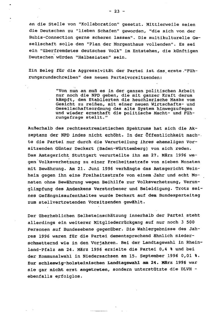 Seite 28 des Verfassungsschutzbericht 1996 Schleswig-Holstein