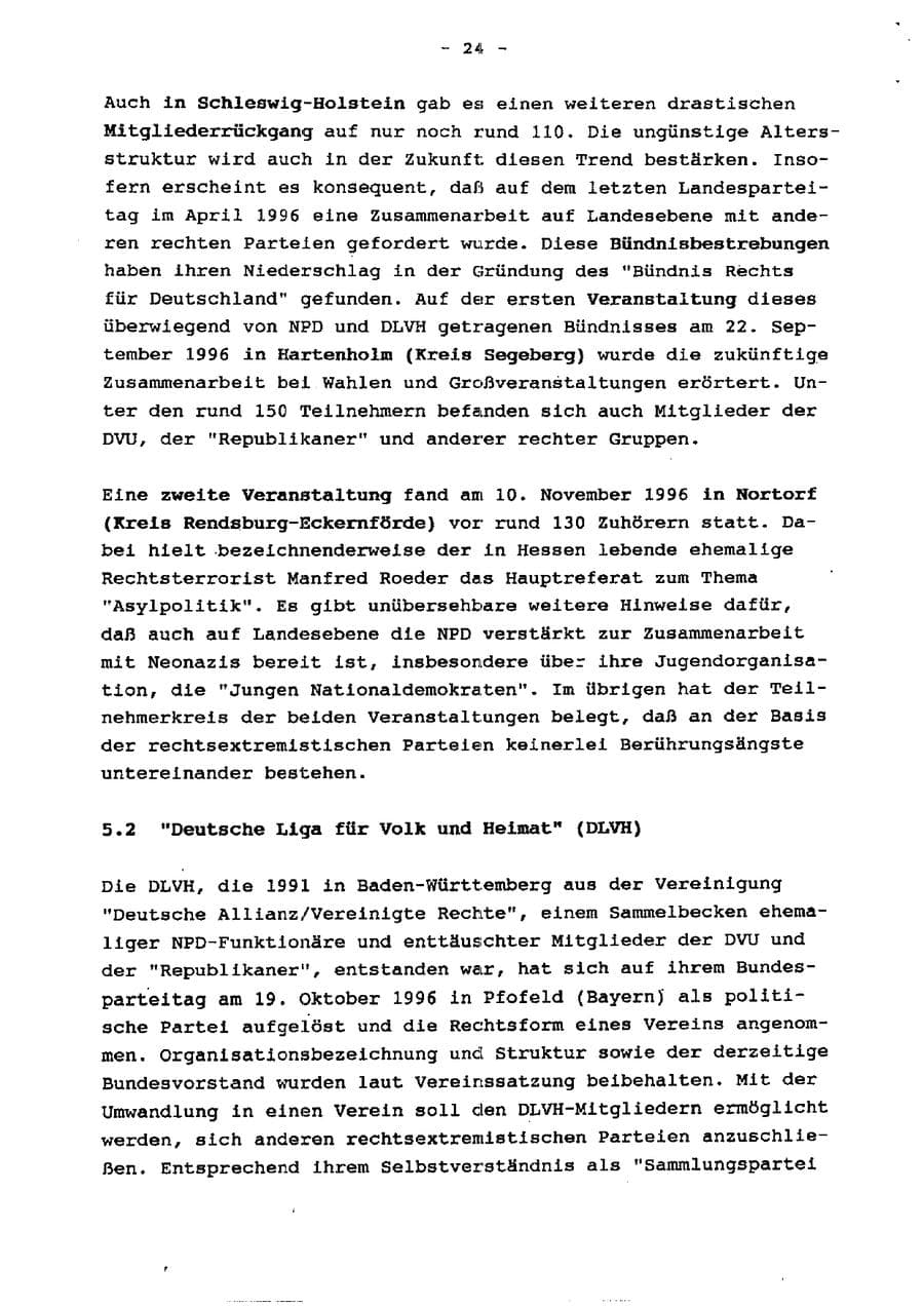Seite 29 des Verfassungsschutzbericht 1996 Schleswig-Holstein