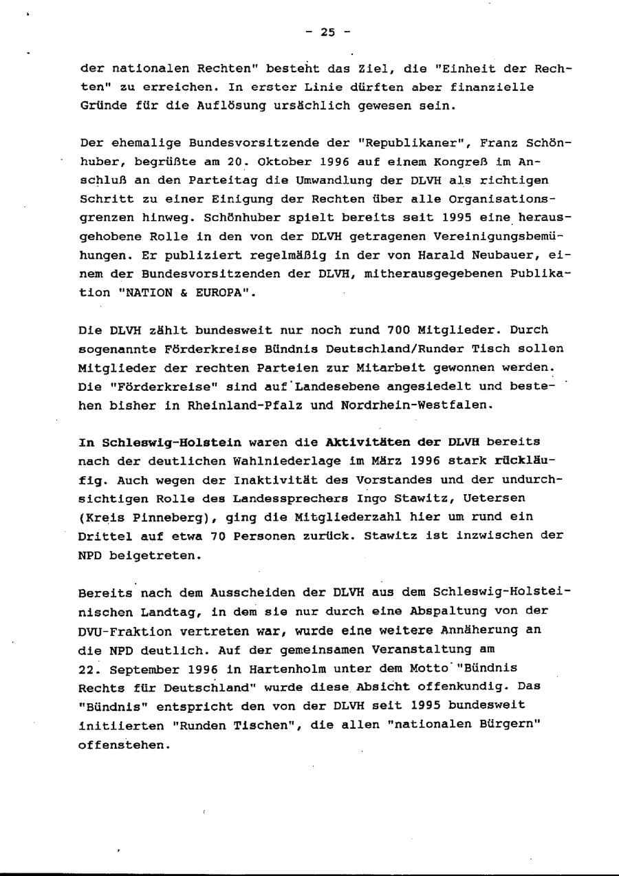 Seite 30 des Verfassungsschutzbericht 1996 Schleswig-Holstein