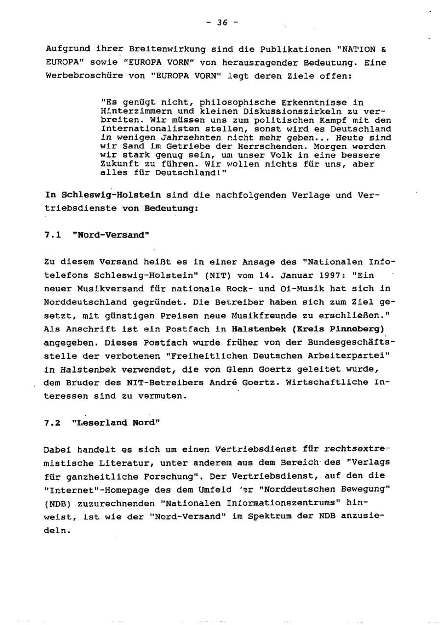 Seite 41 des Verfassungsschutzbericht 1996 Schleswig-Holstein