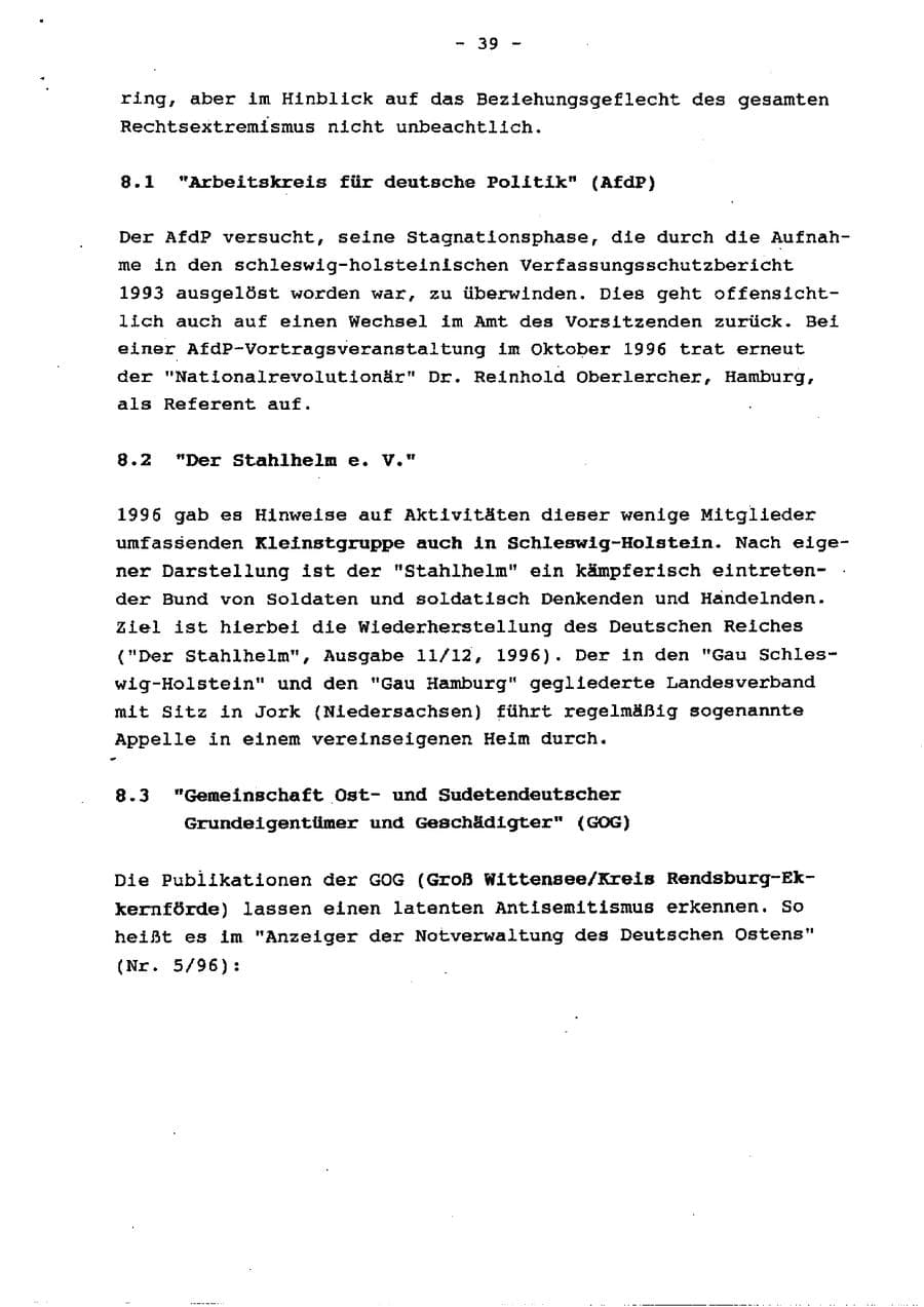 Seite 44 des Verfassungsschutzbericht 1996 Schleswig-Holstein