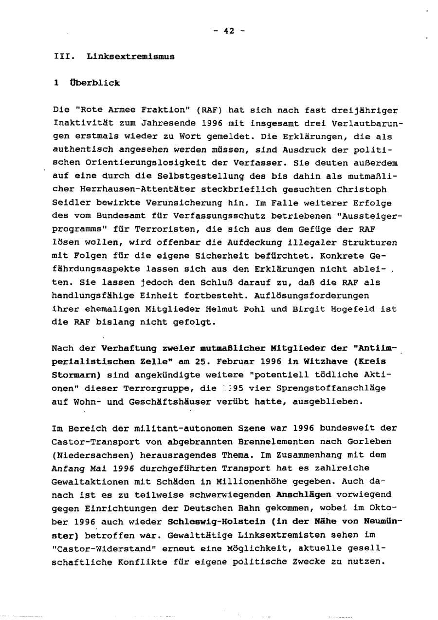 Seite 47 des Verfassungsschutzbericht 1996 Schleswig-Holstein
