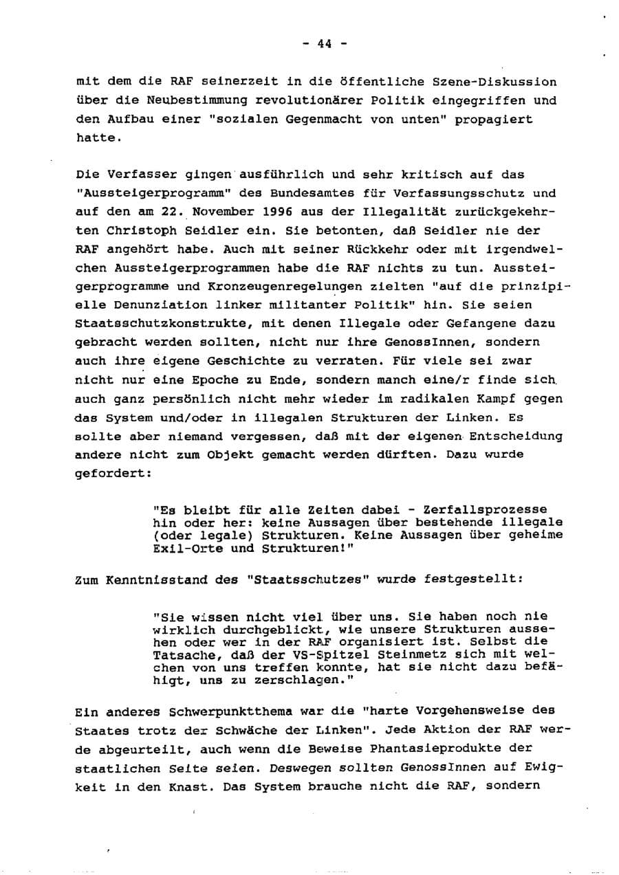 Seite 49 des Verfassungsschutzbericht 1996 Schleswig-Holstein