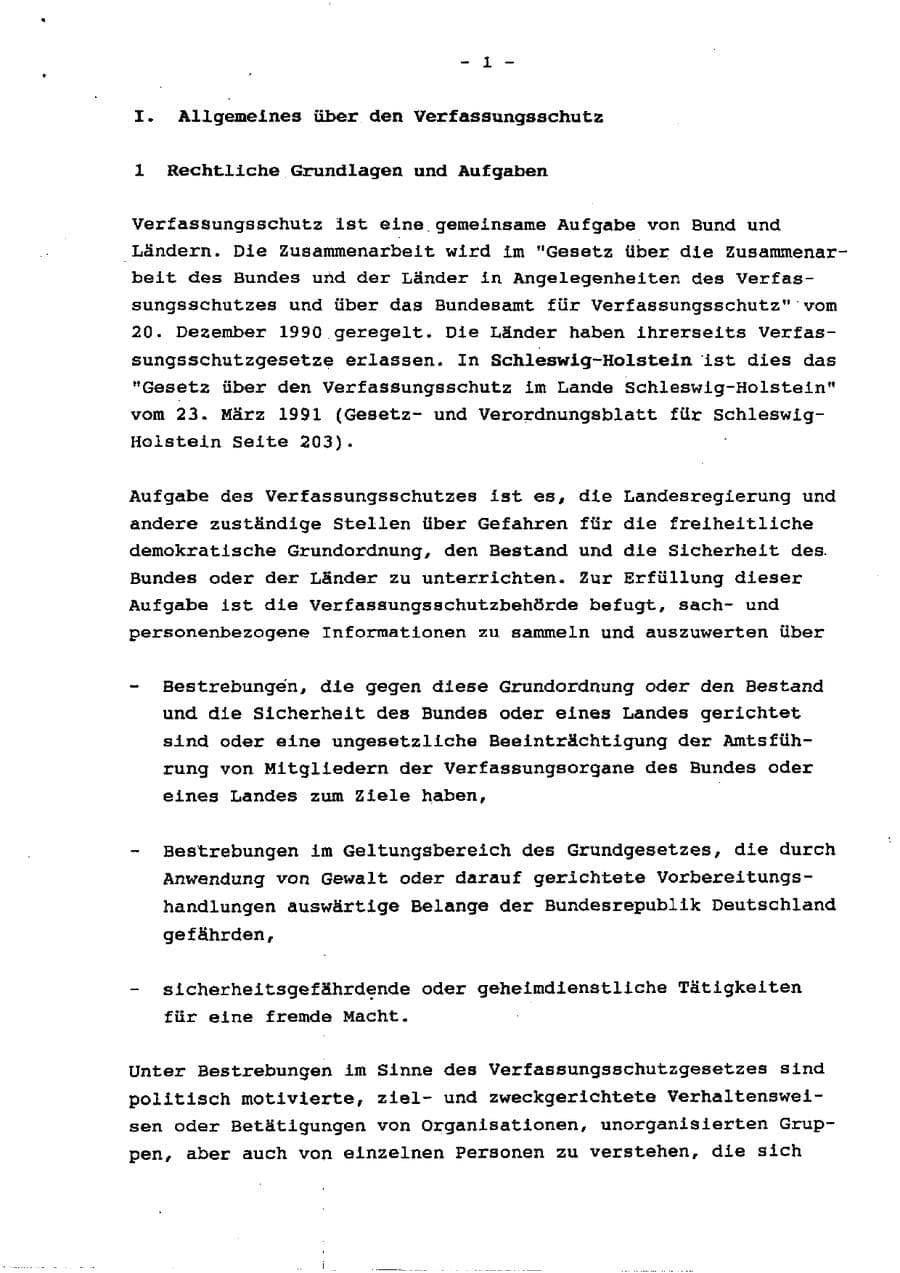 Seite 6 des Verfassungsschutzbericht 1996 Schleswig-Holstein