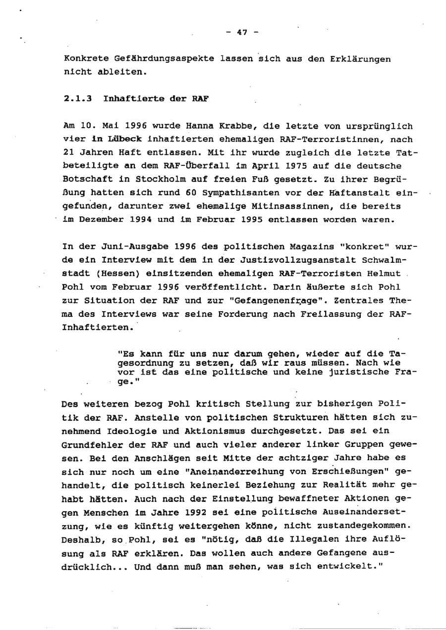 Seite 52 des Verfassungsschutzbericht 1996 Schleswig-Holstein