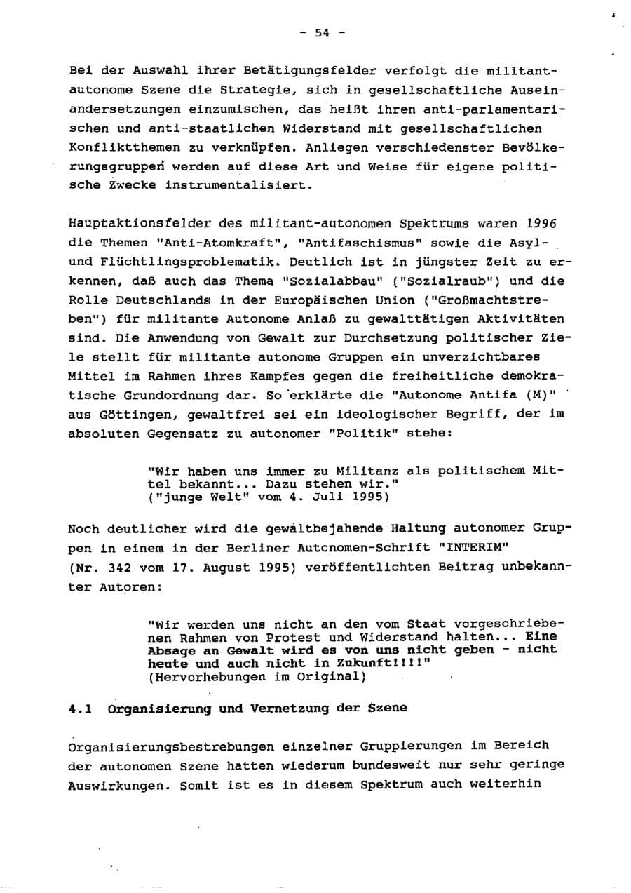 Seite 59 des Verfassungsschutzbericht 1996 Schleswig-Holstein