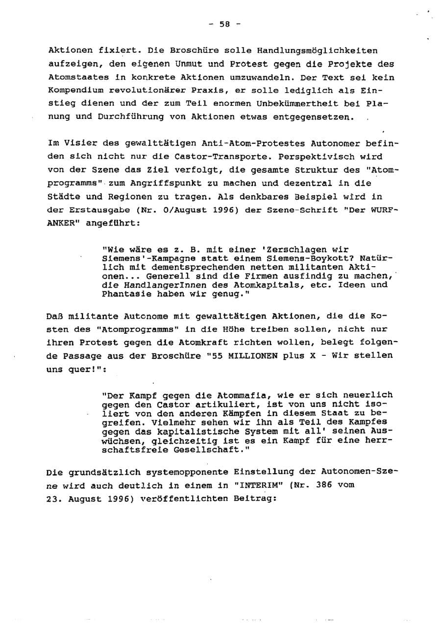 Seite 63 des Verfassungsschutzbericht 1996 Schleswig-Holstein