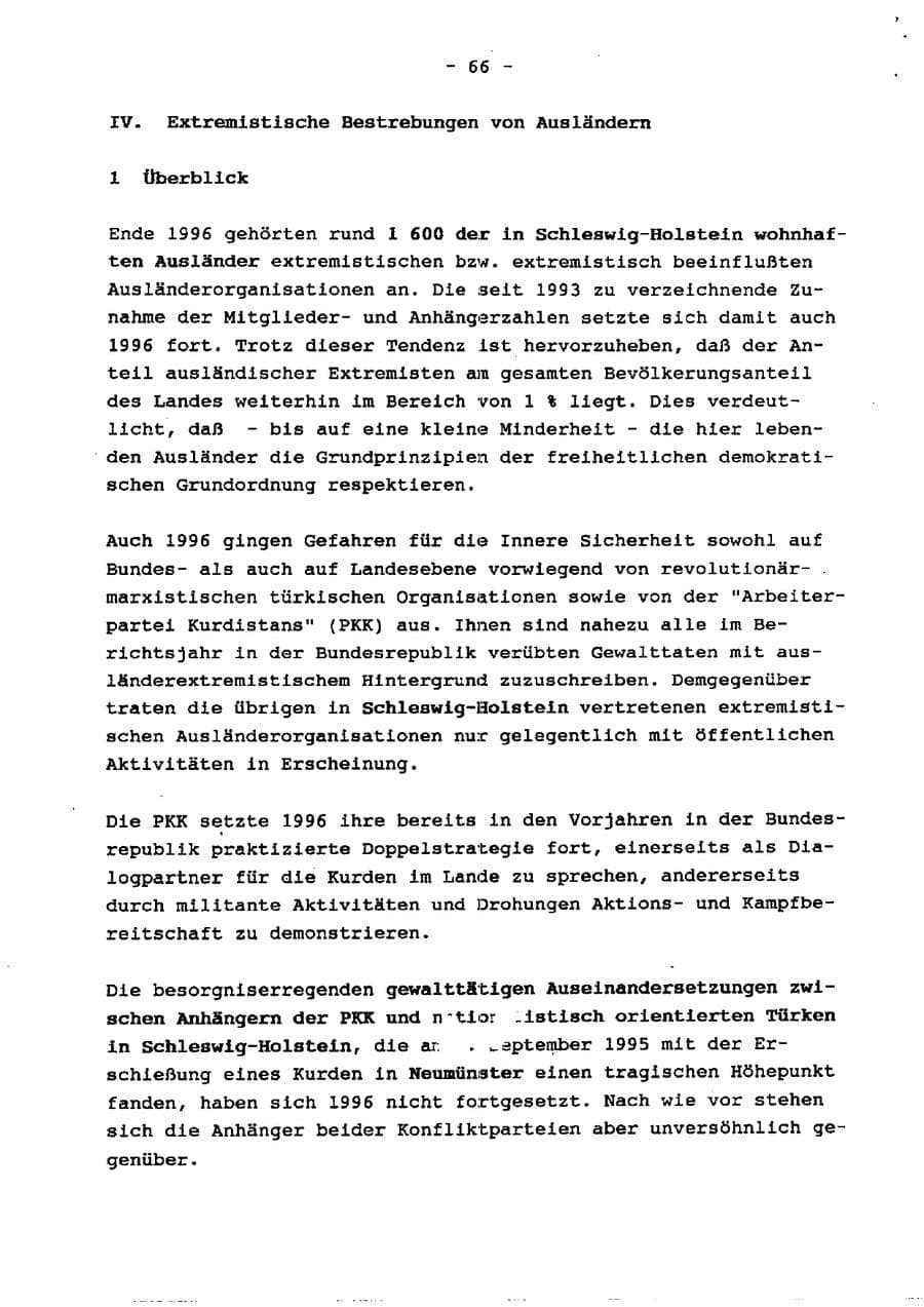Seite 71 des Verfassungsschutzbericht 1996 Schleswig-Holstein