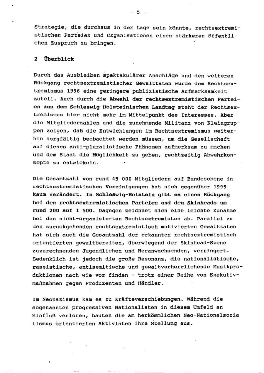 Seite 10 des Verfassungsschutzbericht 1996 Schleswig-Holstein