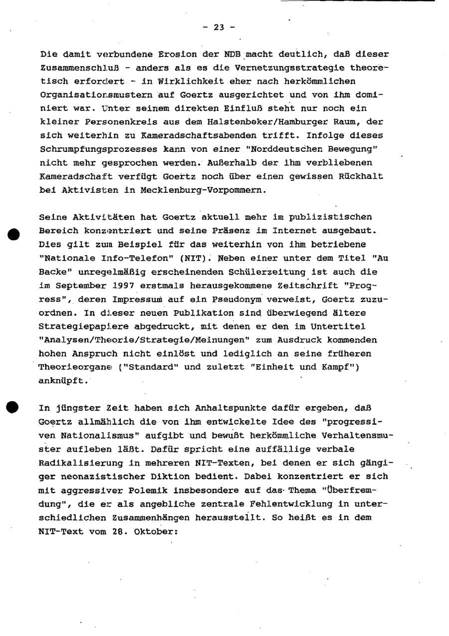 Seite 29 des Verfassungsschutzbericht 1997 Schleswig-Holstein