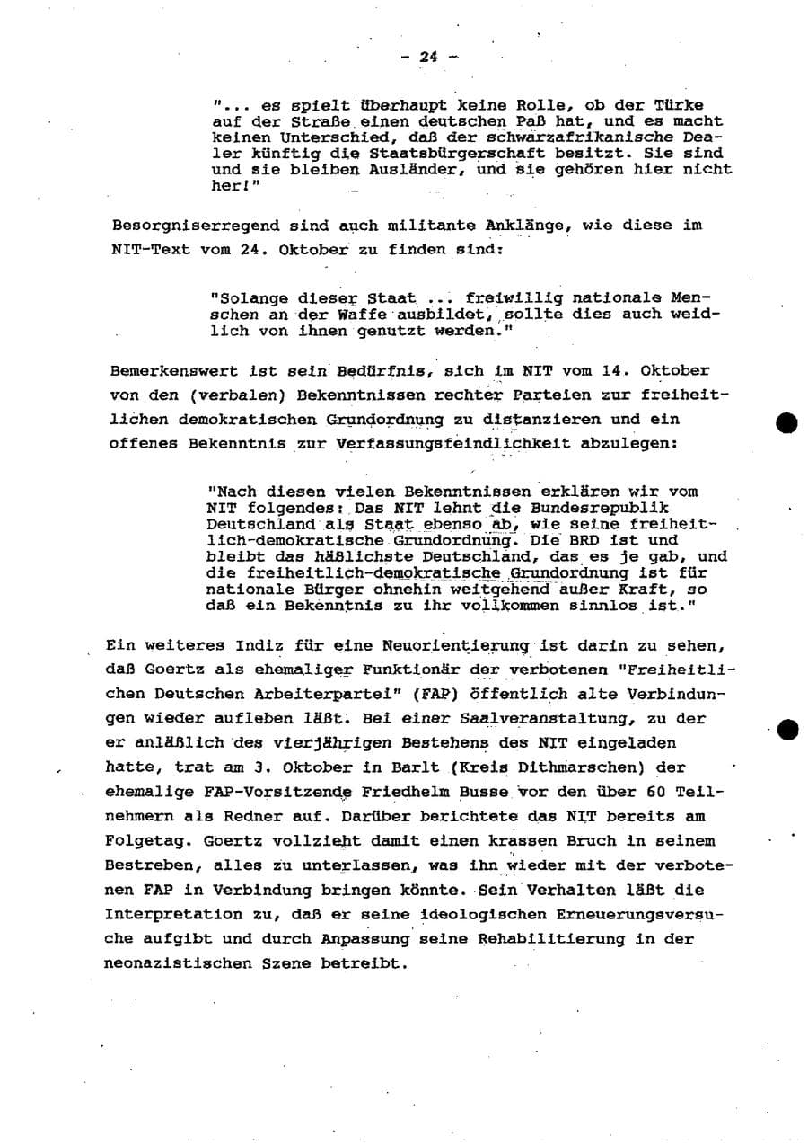 Seite 30 des Verfassungsschutzbericht 1997 Schleswig-Holstein