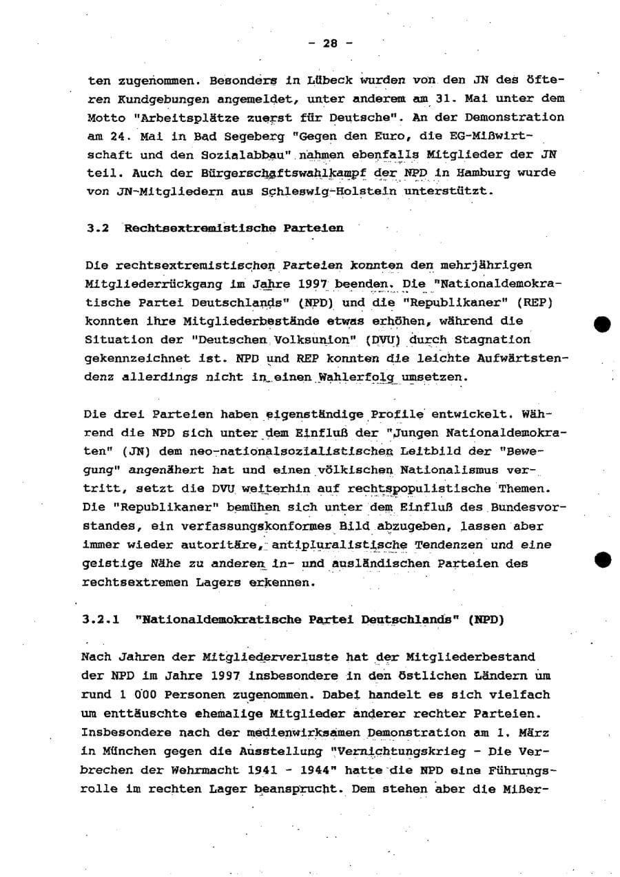 Seite 34 des Verfassungsschutzbericht 1997 Schleswig-Holstein