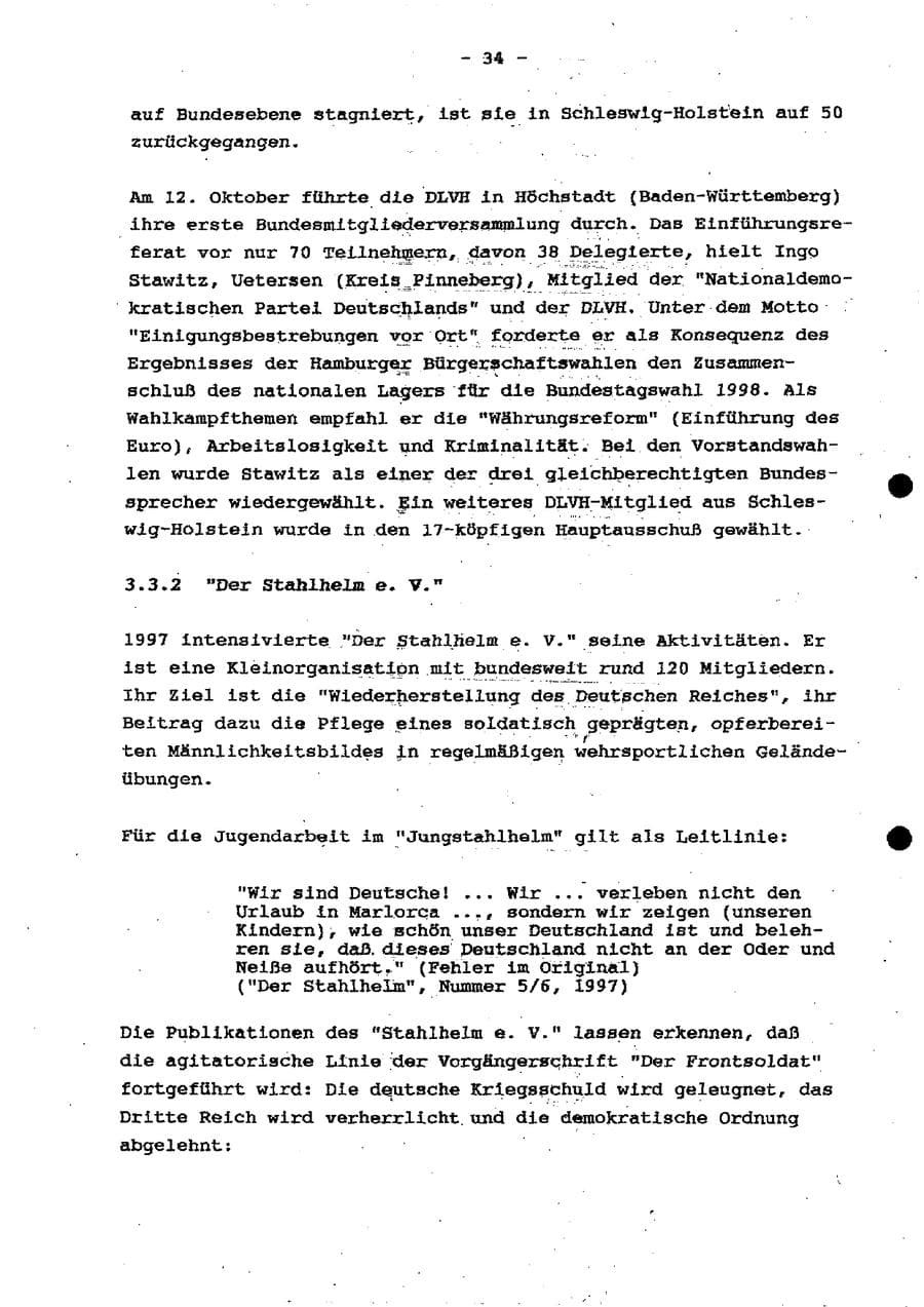 Seite 40 des Verfassungsschutzbericht 1997 Schleswig-Holstein