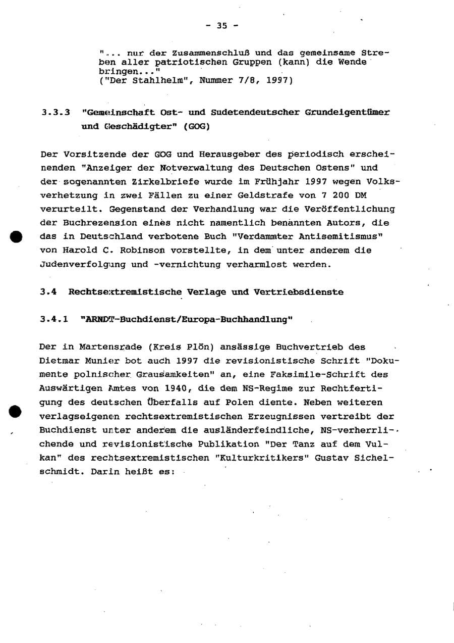 Seite 41 des Verfassungsschutzbericht 1997 Schleswig-Holstein