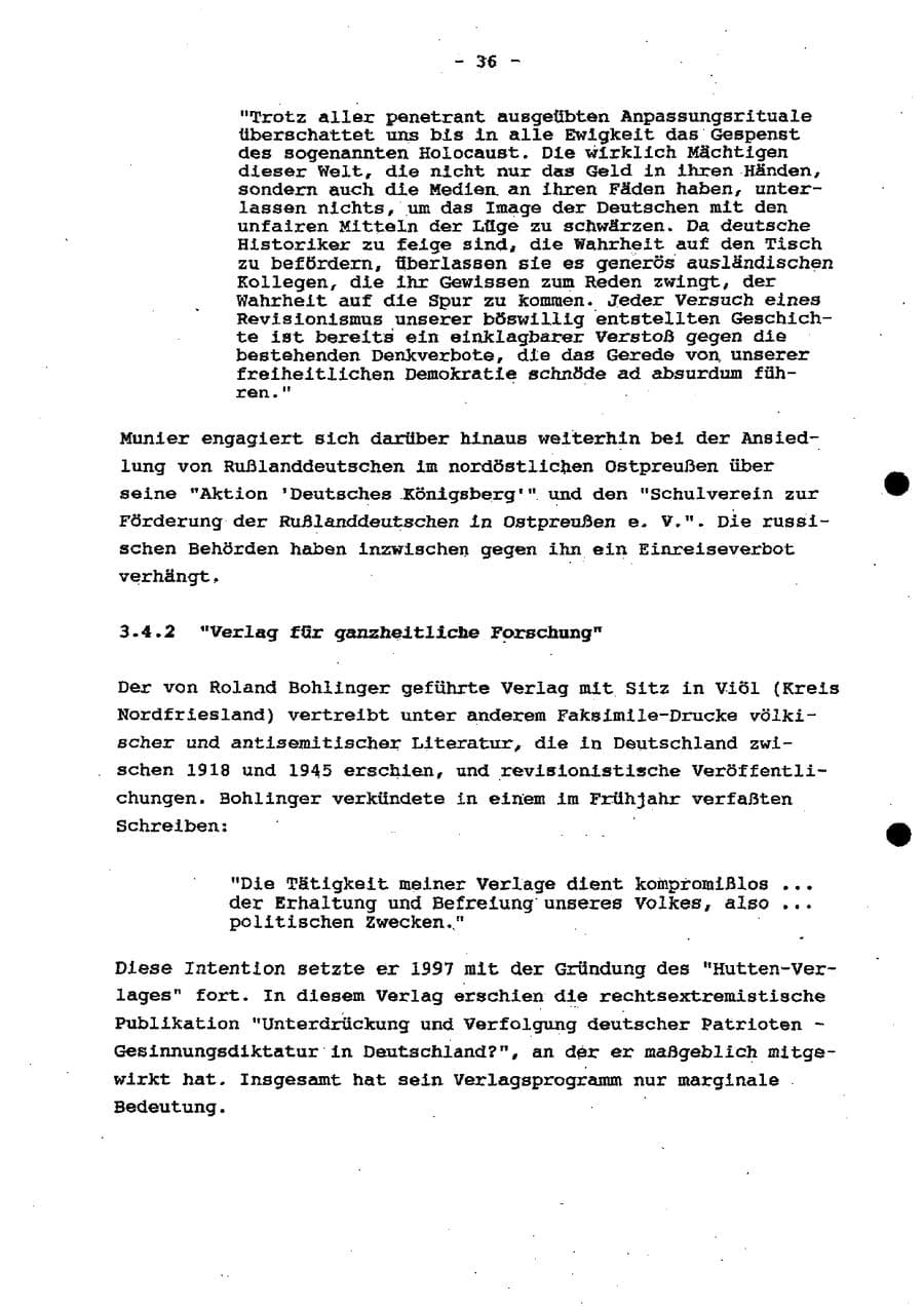 Seite 42 des Verfassungsschutzbericht 1997 Schleswig-Holstein